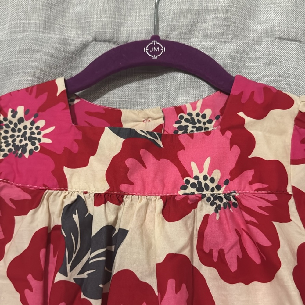 EUC Oshkosh B’Gosh Dress-6-Long Sleeve-Cotton-3 Button Back Closure-Pink/Beige - Picture 4 of 10